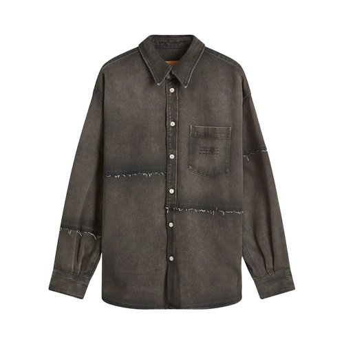MM6 Maison Margiela Faded Denim Logo Shirt - SH2DT0009 S30848 962