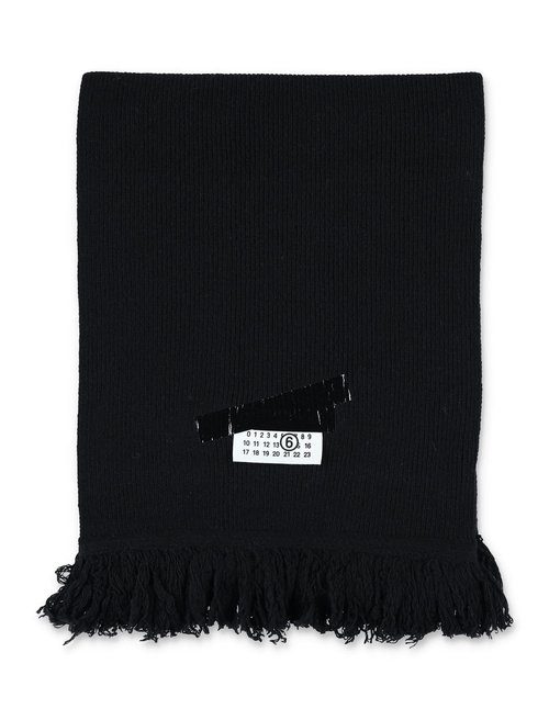 Mm6 Maison Margiela Fringed Wool Scarf With Logo Patch - S62TE0058M13168900S