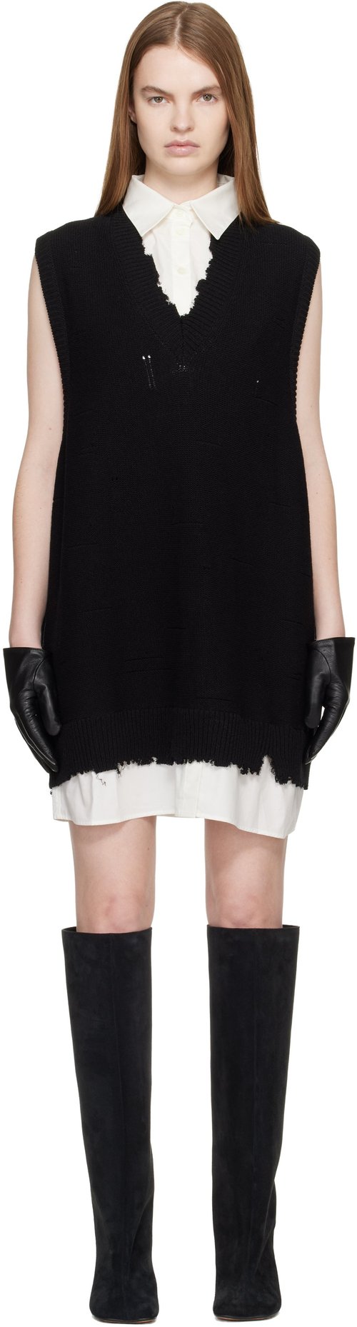 MM6 Maison Margiela Gauge 5 Minidress - Black - S52DA0076 M13220900