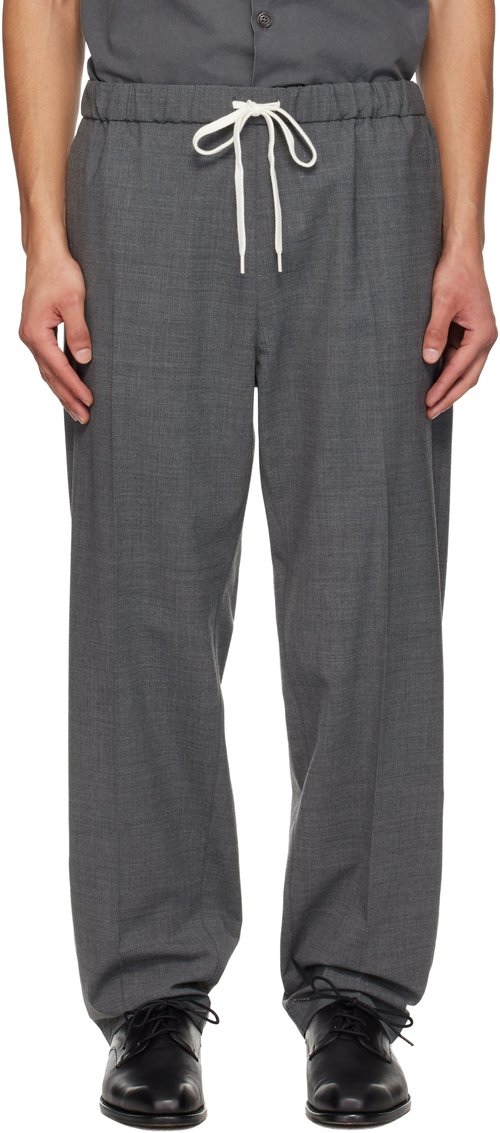 MM6 Maison Margiela Gray Drawstring Trousers - Dark Grey Melan - SH0KA0028M35733860M