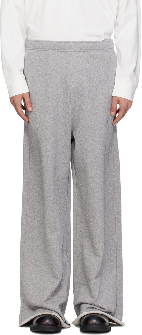 MM6 Maison Margiela Gray Embroidered Logo Sweatpants - Light Grey Mela - SH0KA0073M25025853M