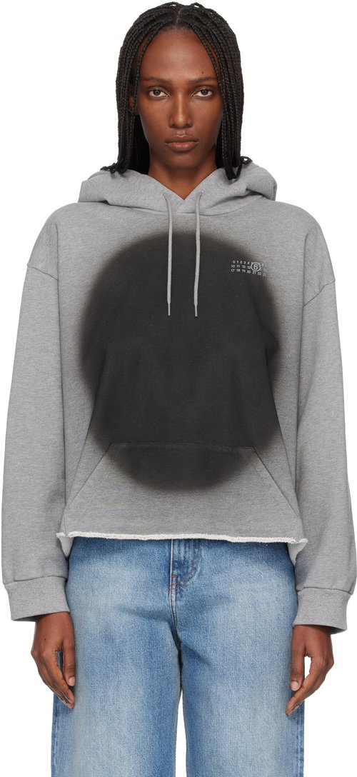 MM6 Maison Margiela Gray Unbrushed Cotton Hoodie - Grey Melange - S52GU0252S25337853M