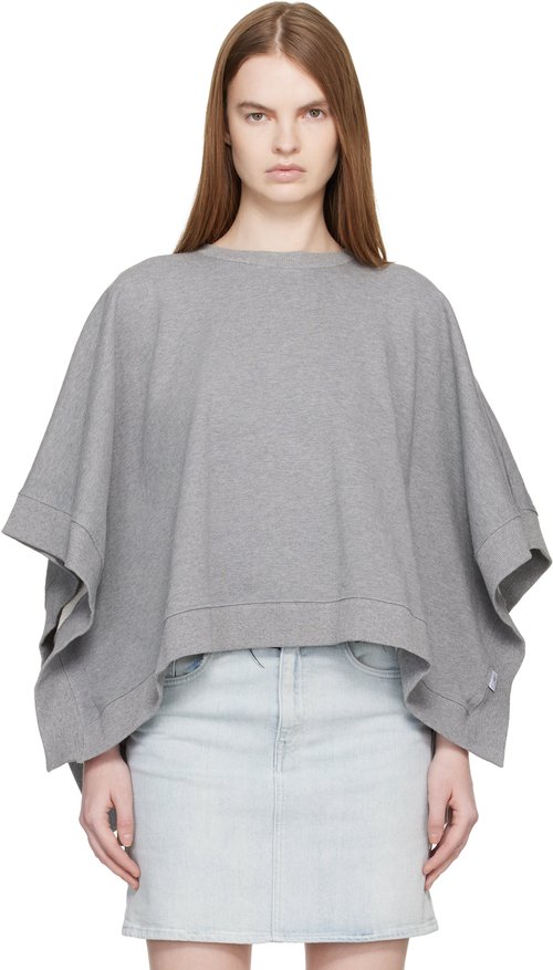 MM6 Maison Margiela Gray Unbrushed Cotton Sweatshirt - Grey Melange - S52GU0250S25337853M
