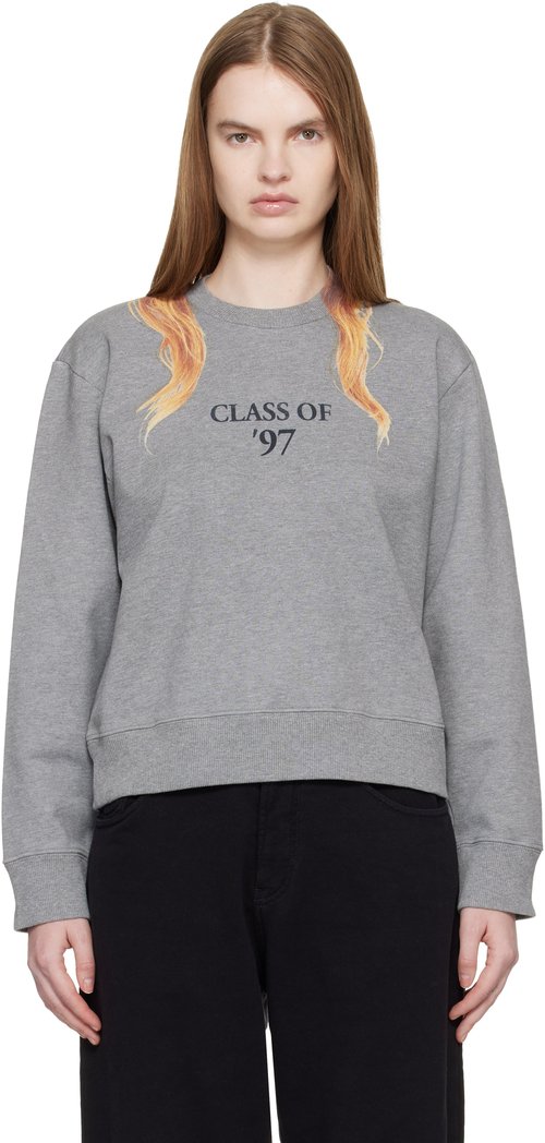 MM6 Maison Margiela Gray Unbrushed Cotton Sweatshirt - Grey Melange - S52GU0254S25337853M