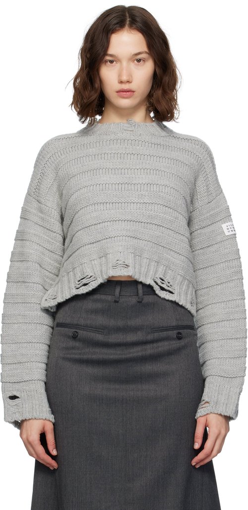 MM6 Maison Margiela Gray Wool Sweater - Light Grey Mela - S52HL0031M13040857M