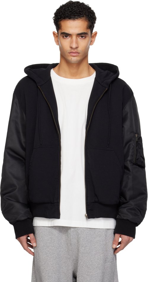 MM6 Maison Margiela Hooded Jacket - Black/Black - SH0AM0075 MTJ043961