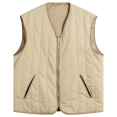 MM6 Maison Margiela Light Padded Collarless Gilet - Sand/Sand - SH0FB0021-MTN134-961