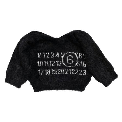 MM6 Maison Margiela Logo Off Shoulder Top - Black - S62NC0119S18253900J