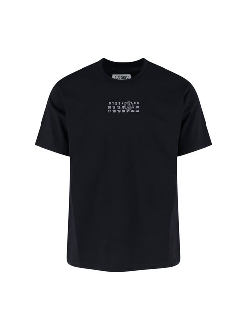 MM6 Maison Margiela Outline Logo T-Shirt - Black - SH0GC0057S24312_900