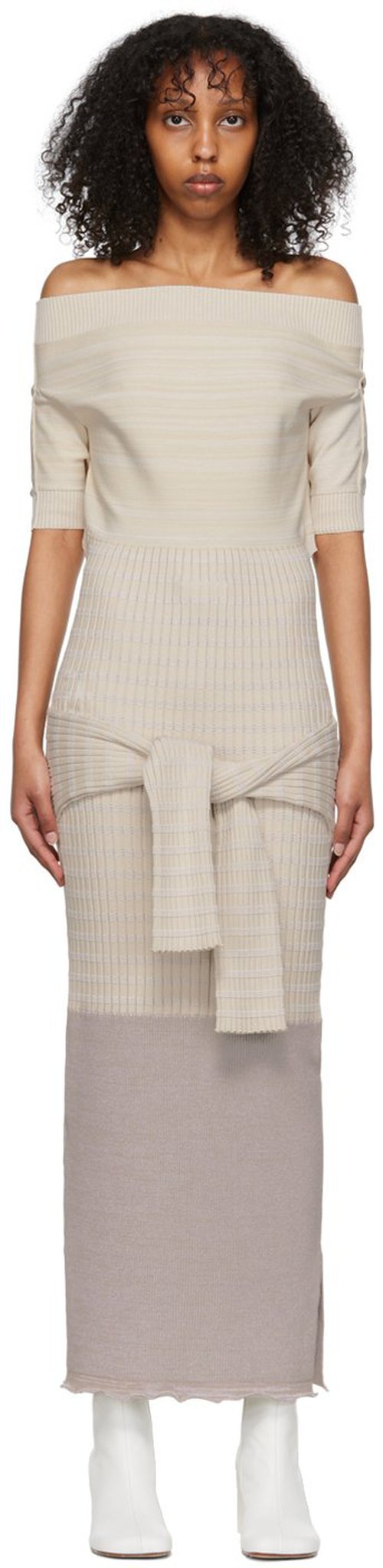 MM6 Maison Margiela Multicolor Viscose Maxi Dress - Mixed White - S62CT0189S17970001F