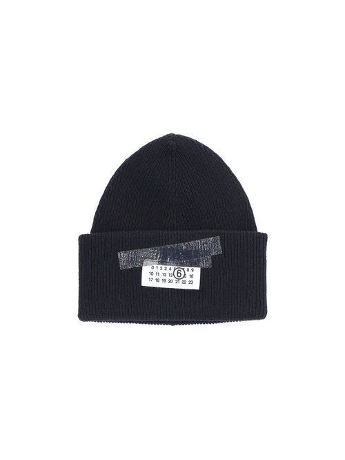 MM6 Maison Margiela numeric Beanie - SH2TB0003M13168-900S BLACK