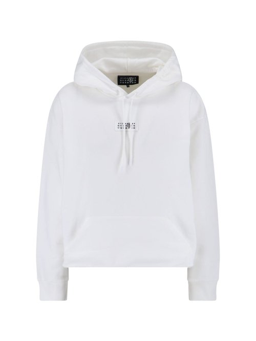 MM6 Maison Margiela White Logo Patch Hoodie - Off White - S52GU0234M25025_101