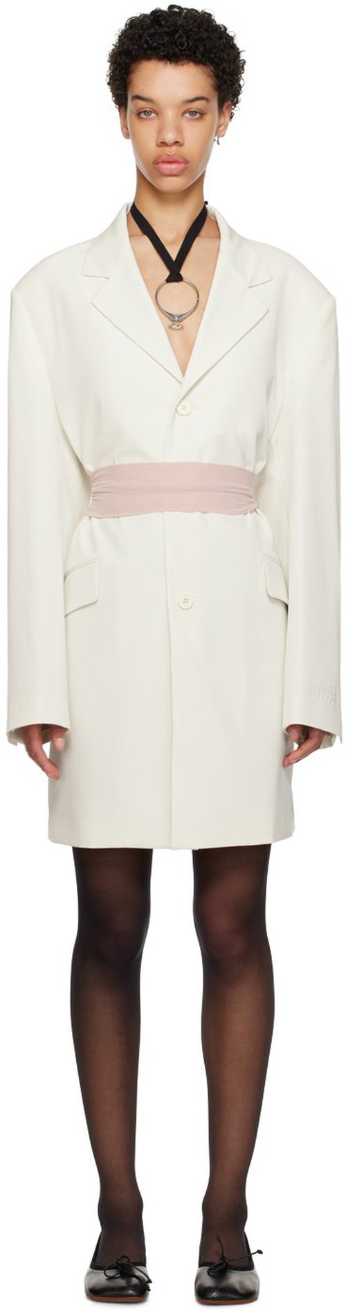 MM6 Maison Margiela Off-White Button Coat 'Lime Water' - S62AA0056