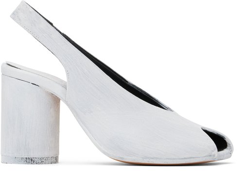 MM6 Maison Margiela Painted Anatomic Heeled Sandals - H5515 Black/White - S66WP0104 P8306