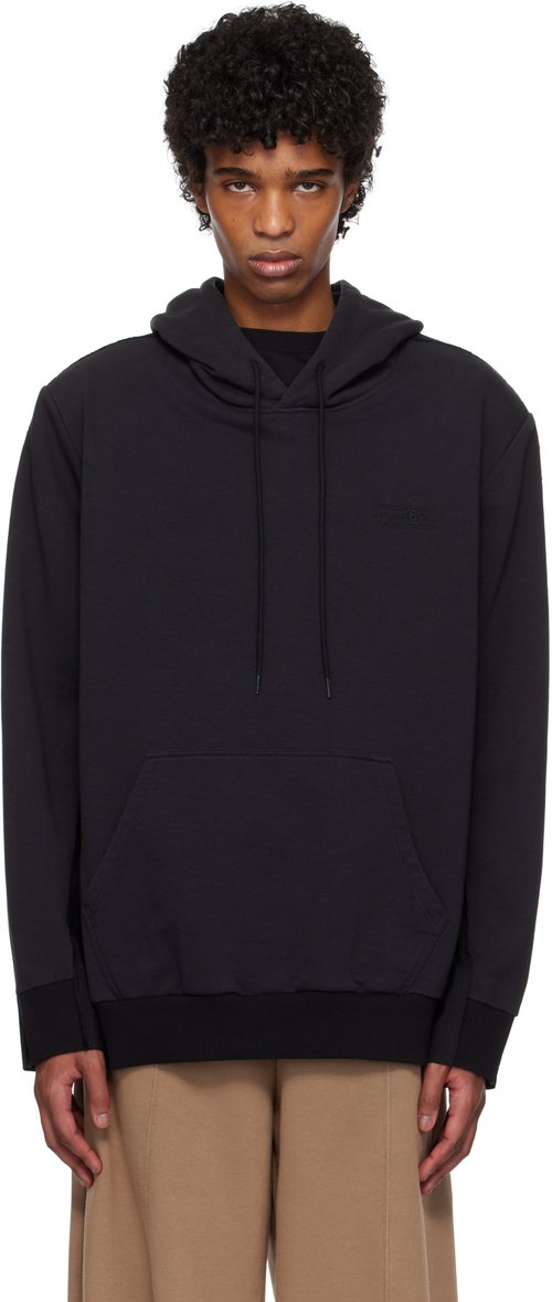 MM6 Maison Margiela Paneled Hoodie - Black - SH0GU0022 MTJ018961