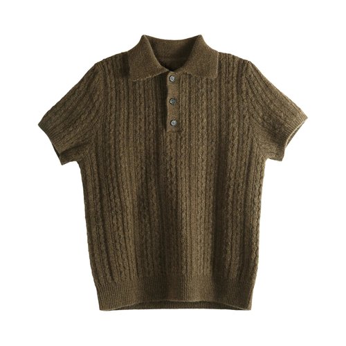 MM6 Maison Margiela Polo Shirt - Brown - SH2GL0006 M13195 143