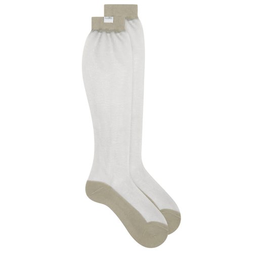 MM6 Maison Margiela Sheer Knee High Socks - Dark Grey Melange - S62TL0048-M13272-860