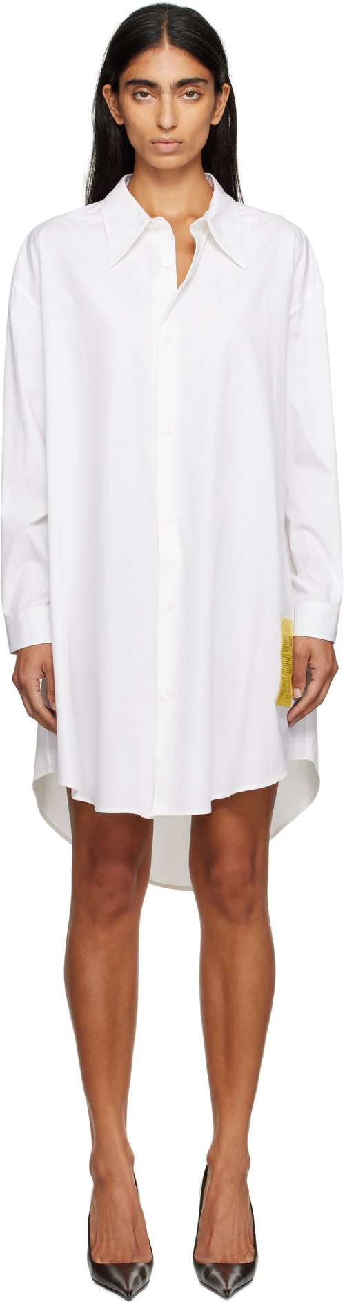 MM6 Maison Margiela Shirt Minidress - White - S52CT0793 M35480100