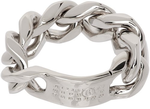 MM6 Maison Margiela Silver Classic Chain Ring 'Palladio