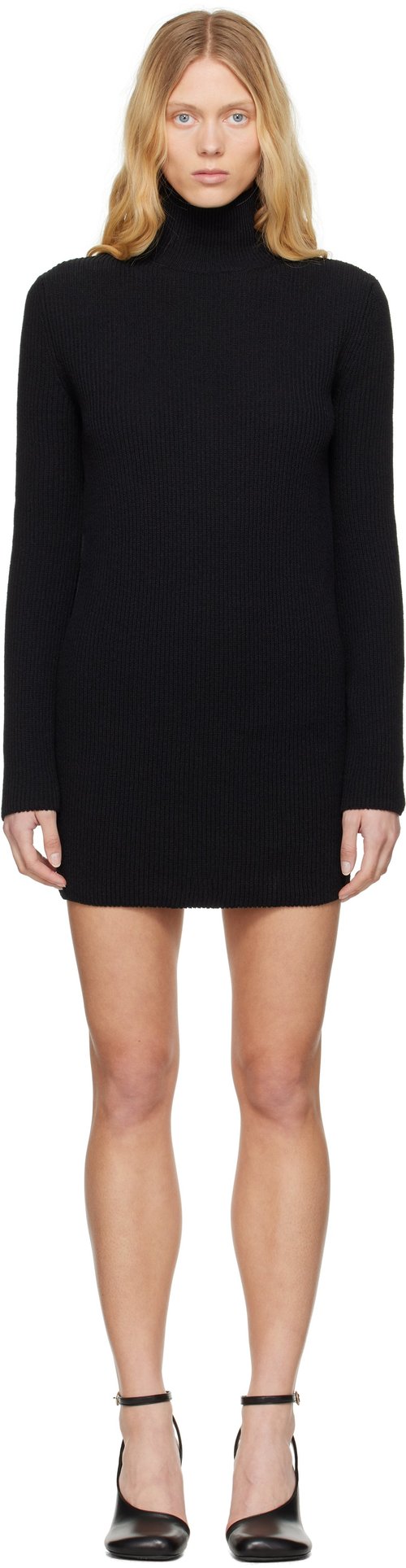 MM6 Maison Margiela Slitted Camionneur Minidress - Black - S62DA0040 M13124900