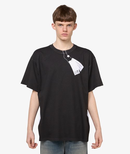 MM6 Maison Margiela Printed Tag T-Shirt - Black - SH2GC0029-M20048-100