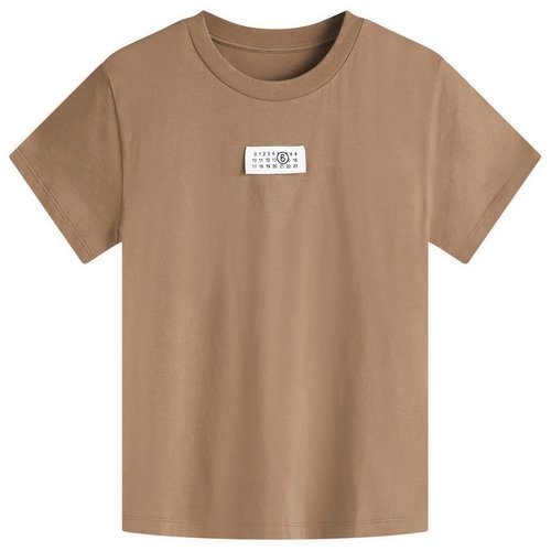 MM6 Maison Margiela T-Shirt with Tab Logo - Light Brown - S52GC0326S24312134