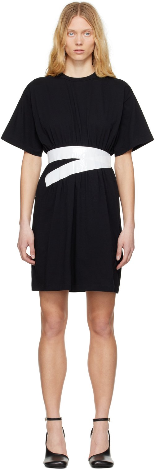 MM6 Maison Margiela Taped Jersey Midi Dress - Black - S52DA0063 M20048900