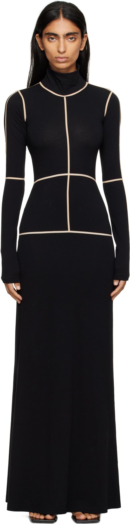 MM6 Maison Margiela Taped Seam Maxi Dress - Black - S52DG0028 M20125900