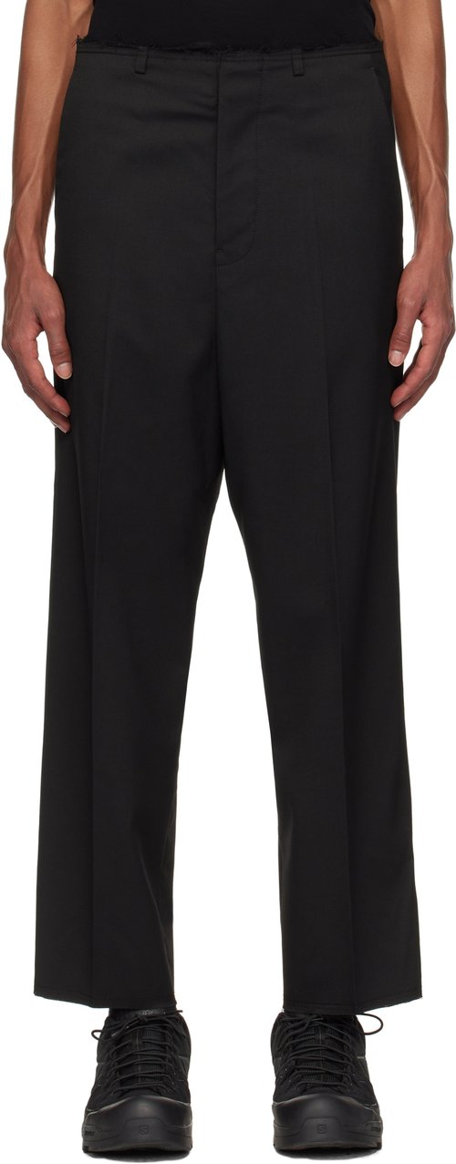 Maison Margiela Polyester Twill Draped Trousers 'Black