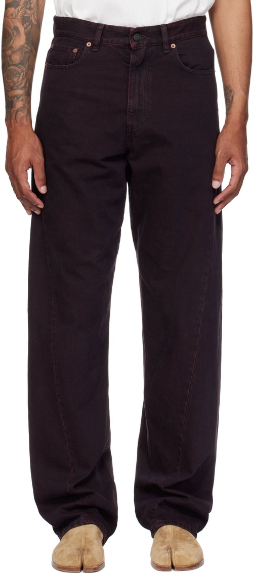 MM6 Maison Margiela Twisted Seam Jeans - Burgundy - SH0LA0024 M30032227