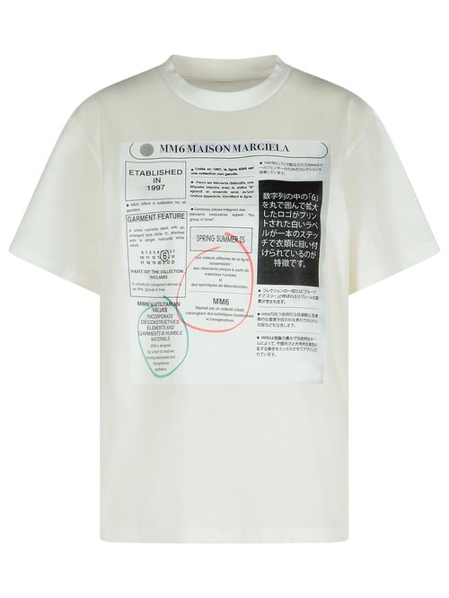 MM6 Maison Margiela Stamp Logo T-Shirts 'Off White MM6 Maison Margiela Stamp Logo T-Shirts 'Off White