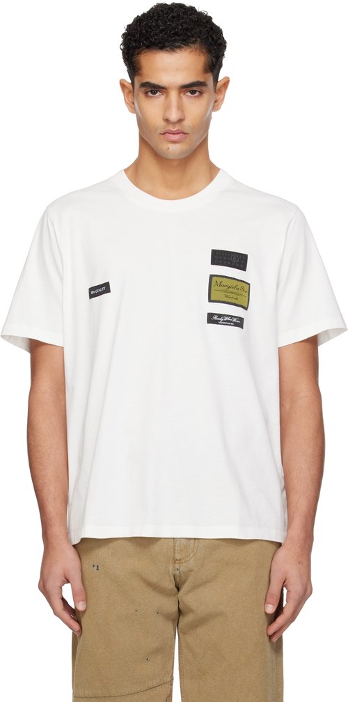 MM6 Maison Margiela White Label Patch T-shirt - Off White - SH0GC0069 S24311101