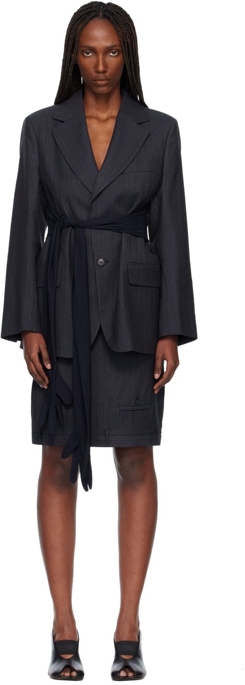 MM6 Maison Margiela Wool-Blend Gloves Blazer - Black - S52BN0147M35743001F