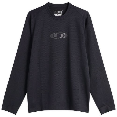 MM6 Maison Margiela x Salomon Perforated Long Sleeve Sweater - Washed Black - S52NH0036-M20139-899