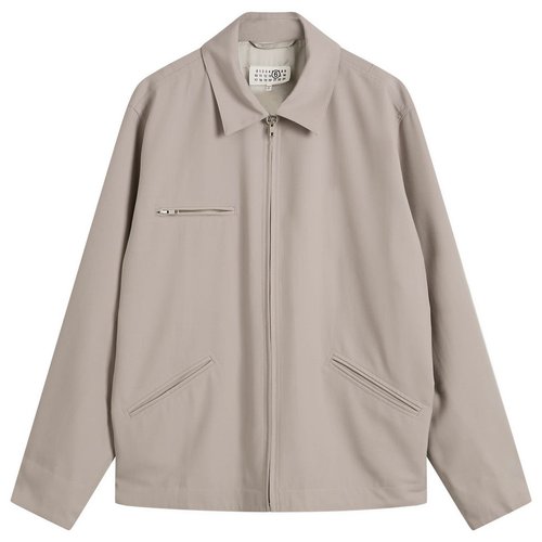 MM6 Maison Margiela Zip Through Overshirt - Pale Grey - SH0AM0069-M35436-858