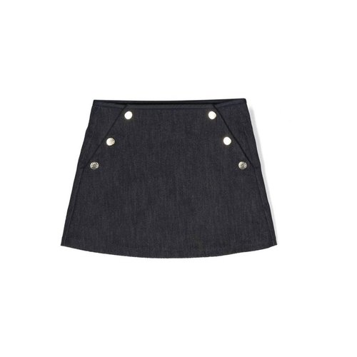 Moncler Aline Denim Mini Skirt - Blue/Gold Tone - J19542D00003-5974Q-791