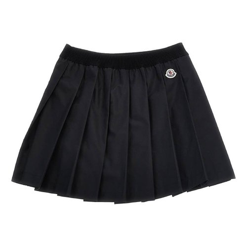 Moncler Logo Patch Pleated Skirt - Black - J29542D00004-54ARP-999