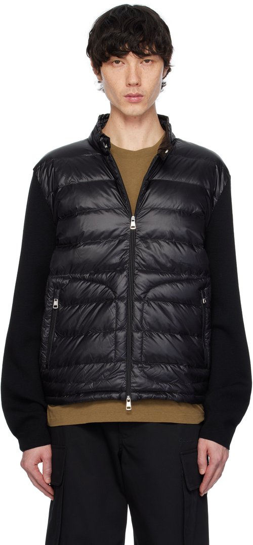 Moncler Black Padded Wool Zip-Up Down Jacket - - Black - K10919B00016M1131999