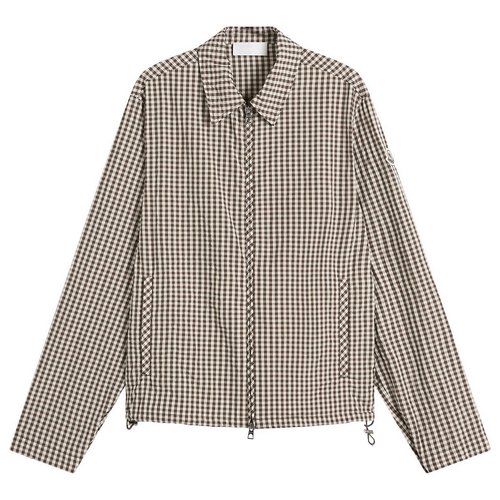 Moncler Checked Zip Up Shirt Jacket - Brown - 2F00061599DIF02
