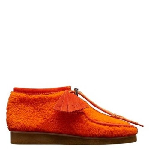 Moncler Clarks Originals Wallabee Shearling Boots - Red - H20924D00020-M2281-340