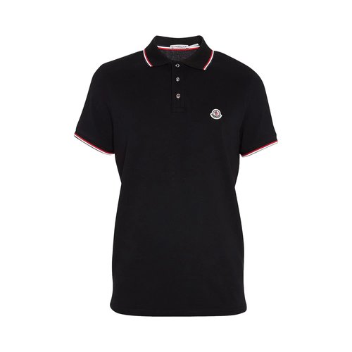 Moncler Classic Tipped Polo Shirt | Size XXL - 003311SS2504MCTPSBBLAC