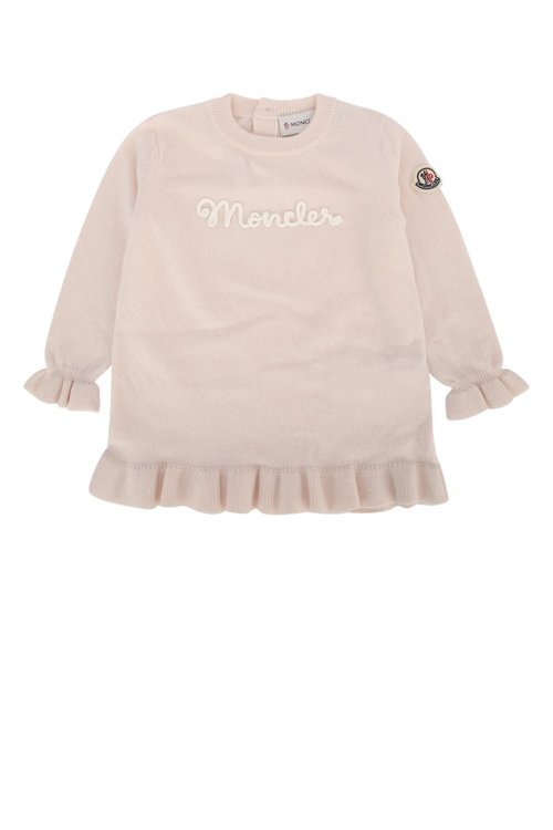 Moncler Enfant Pink Ruffled Wool Cashmere Sweater & Trousers Set - Light Pink - K29519G00003M4281506