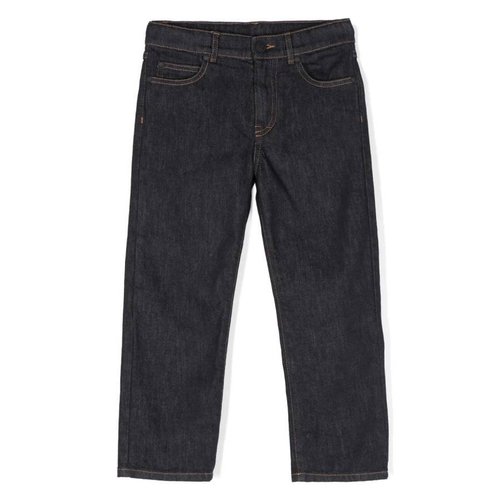 Moncler Dark Embroidered Logo Jeans - Blue - J29542A00003-5974Q-791