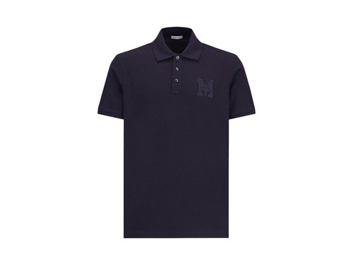 Moncler Embroidered Monogram Polo Shirt - Blue - J10918A0000889A1677X