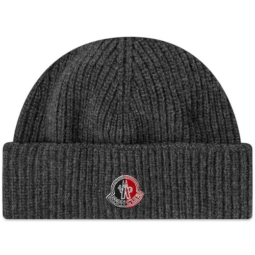 Moncler Genius Logo Patch Roll Beanie - Grey - 3B00015M1115988