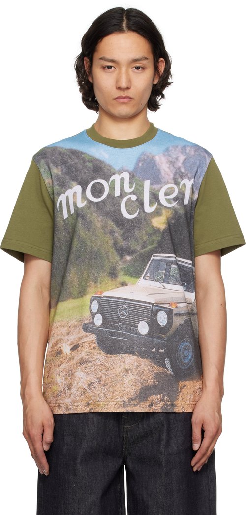 Moncler Genius Mercedes-Benz by NIGO Khaki Short Sleeve T-shirt - Winter Moss - K14018C0000389AB9816