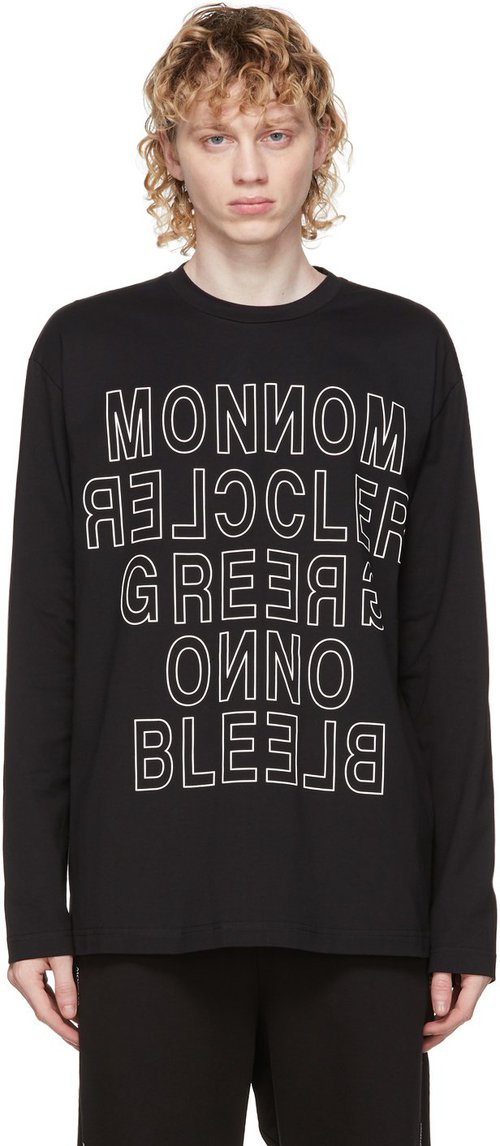 Moncler Grenoble Logo Long Sleeve T-Shirt - Black - F20978D70010829HD999