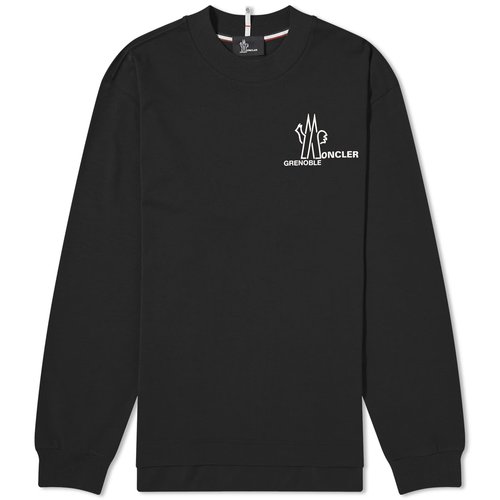 Moncler Grenoble Long Sleeve Tonal Logo T-Shirt - Black - 8D0000183927999