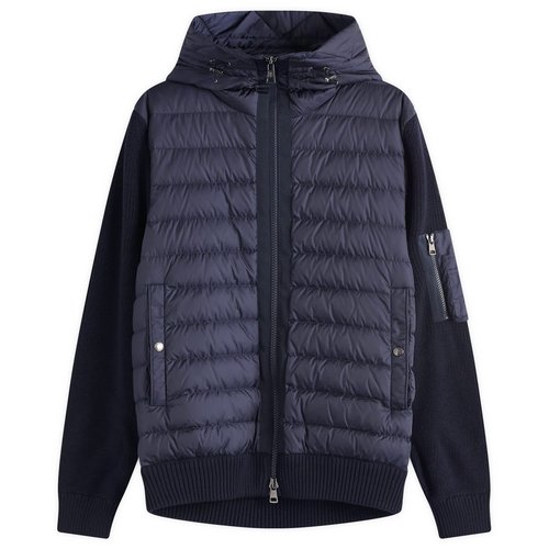 Moncler Hooded Down Knit Jacket - Navy - 9B50800A9340777