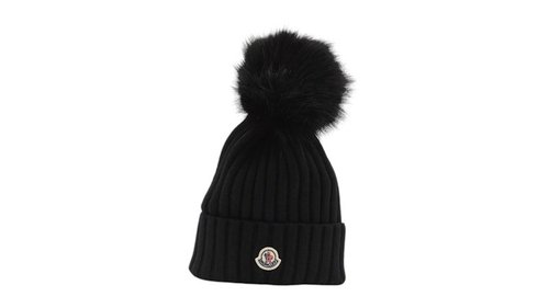 Moncler Large Fur PomPom Hat - Black - L10933B00020M1131999